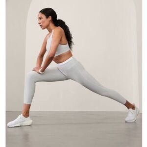 Athleta Interval Stash Tipped 7/8 Tight-size large petite. Quartz/ Gray.